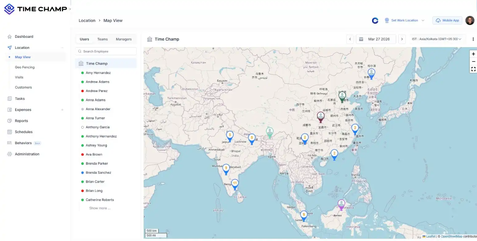 location dashboard